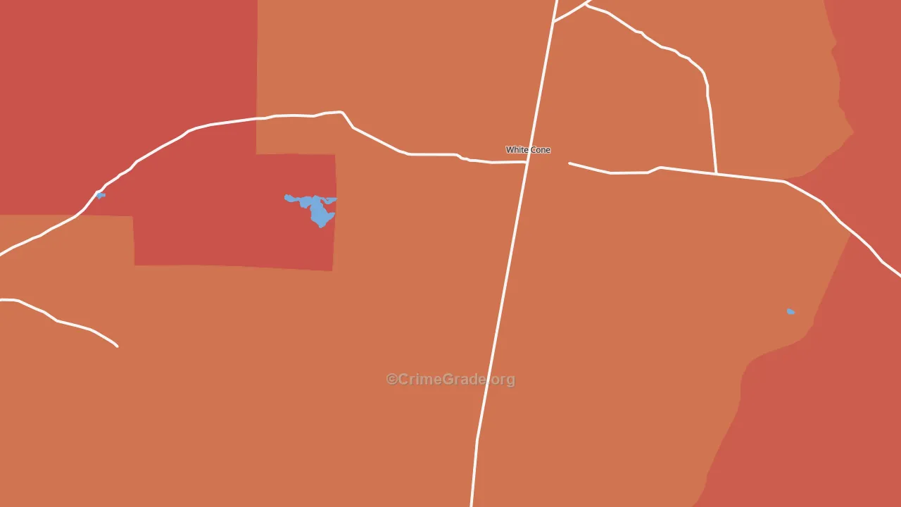 Whitecone, AZ Map of Robbery Rates