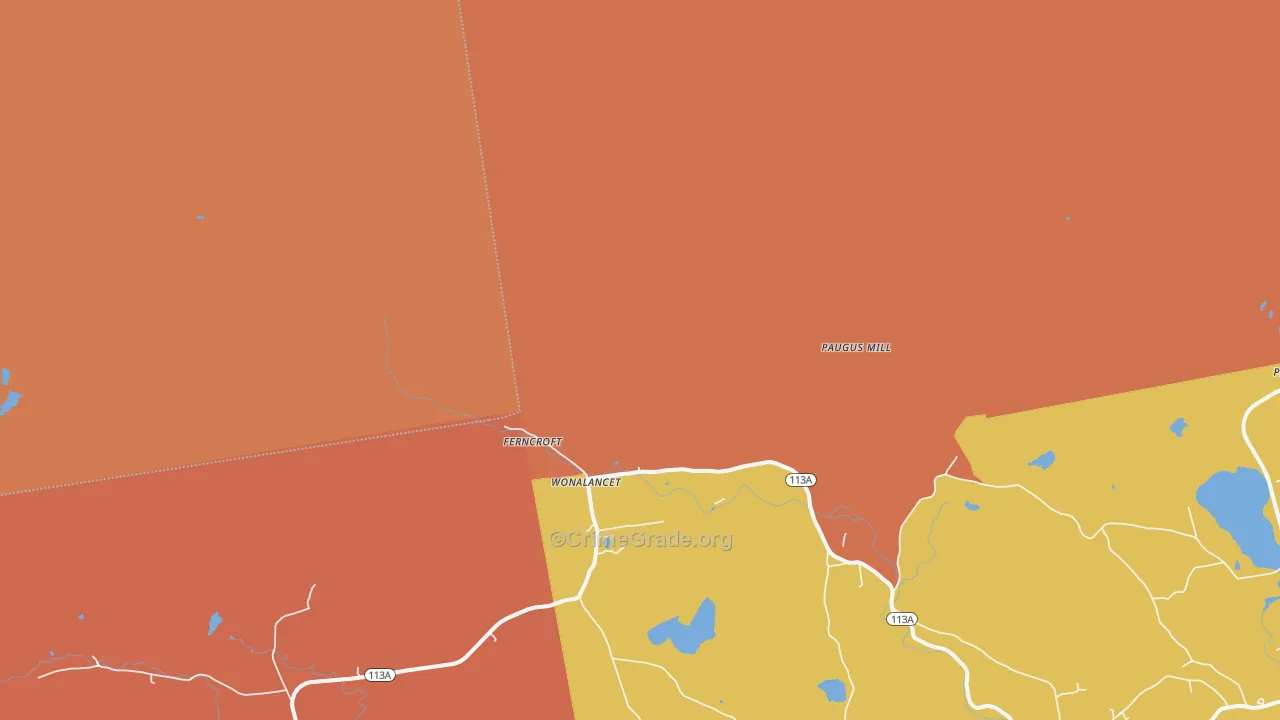 Whiteface, NH Map of Robbery Rates