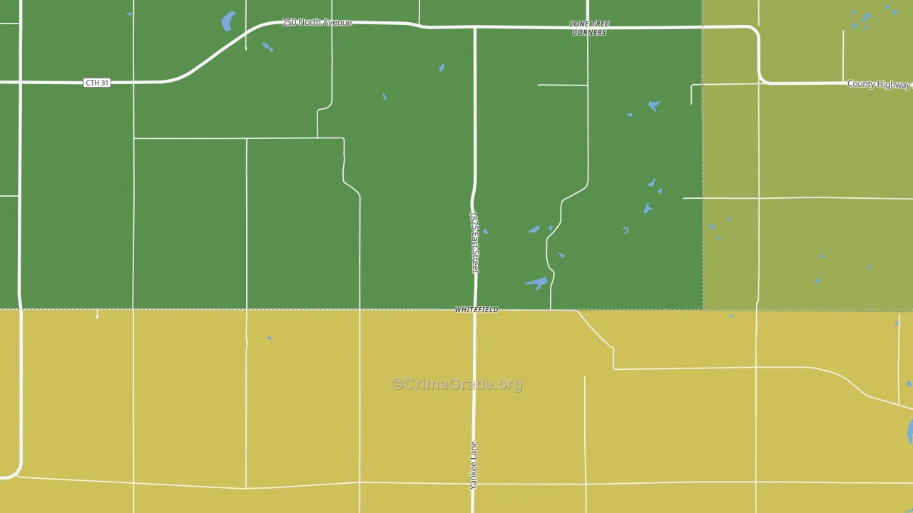 Whitefield, IL Map of Robbery Rates