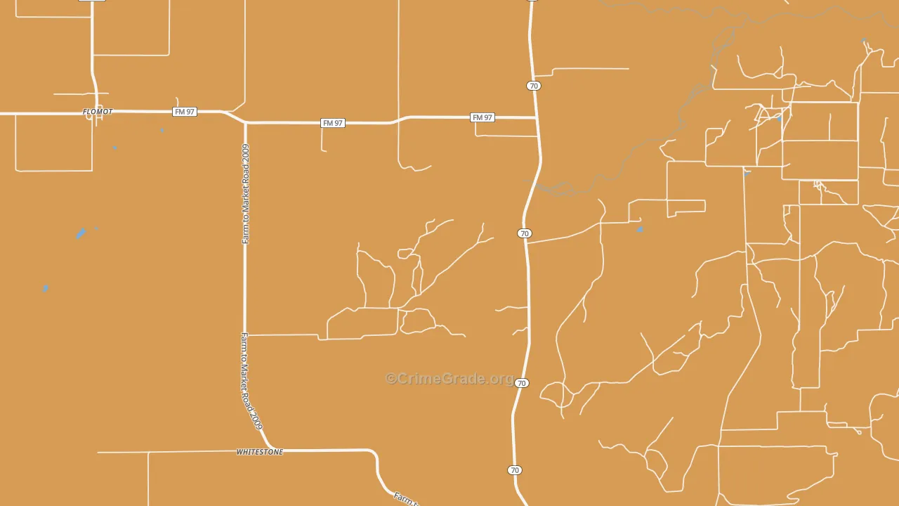Whiteflat, TX Map of Robbery Rates
