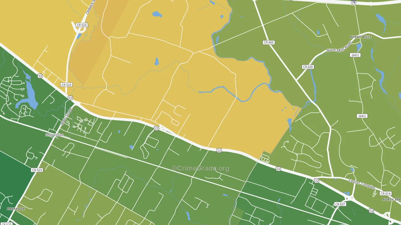 Whitehouse, NJ Map of Robbery Rates