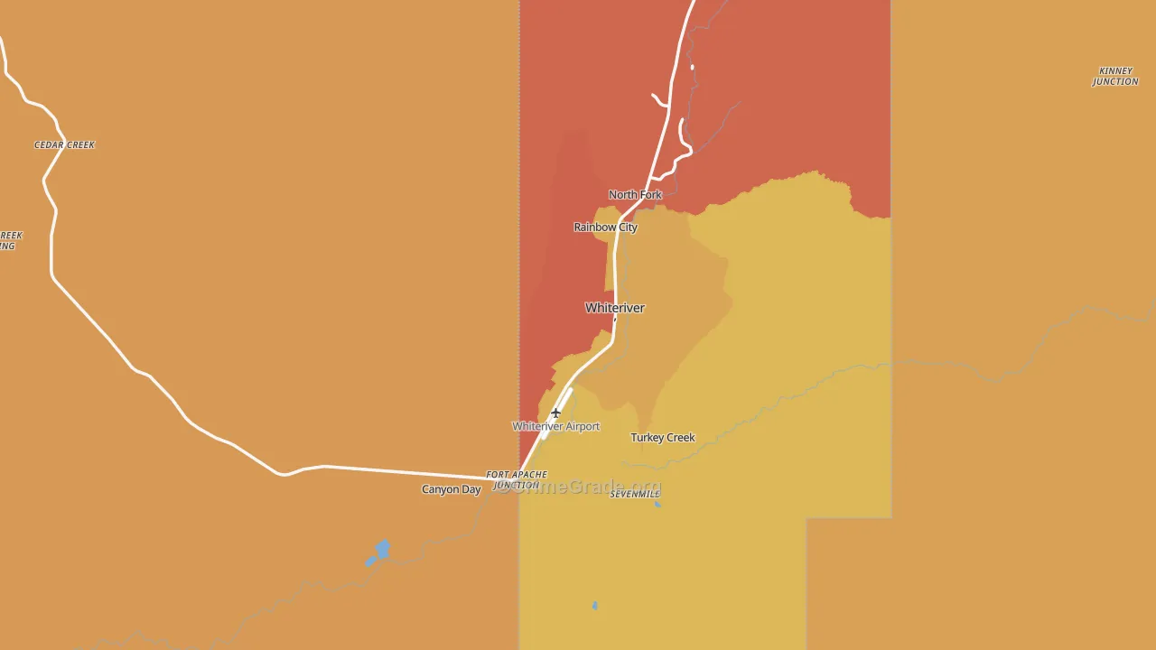 Whiteriver, AZ Map of Robbery Rates