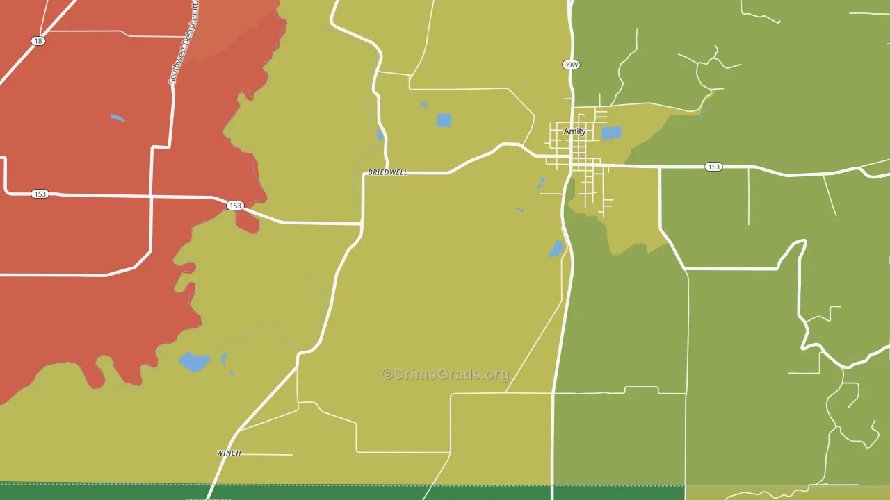 Whiteson, OR Map of Robbery Rates