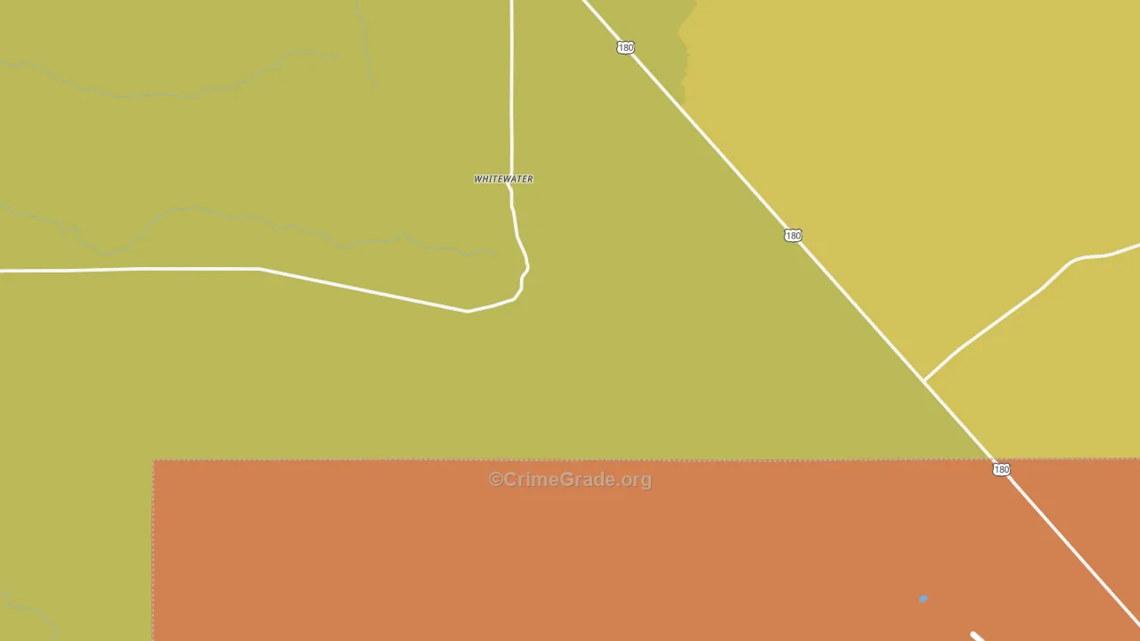 Whitewater, NM Map of Robbery Rates