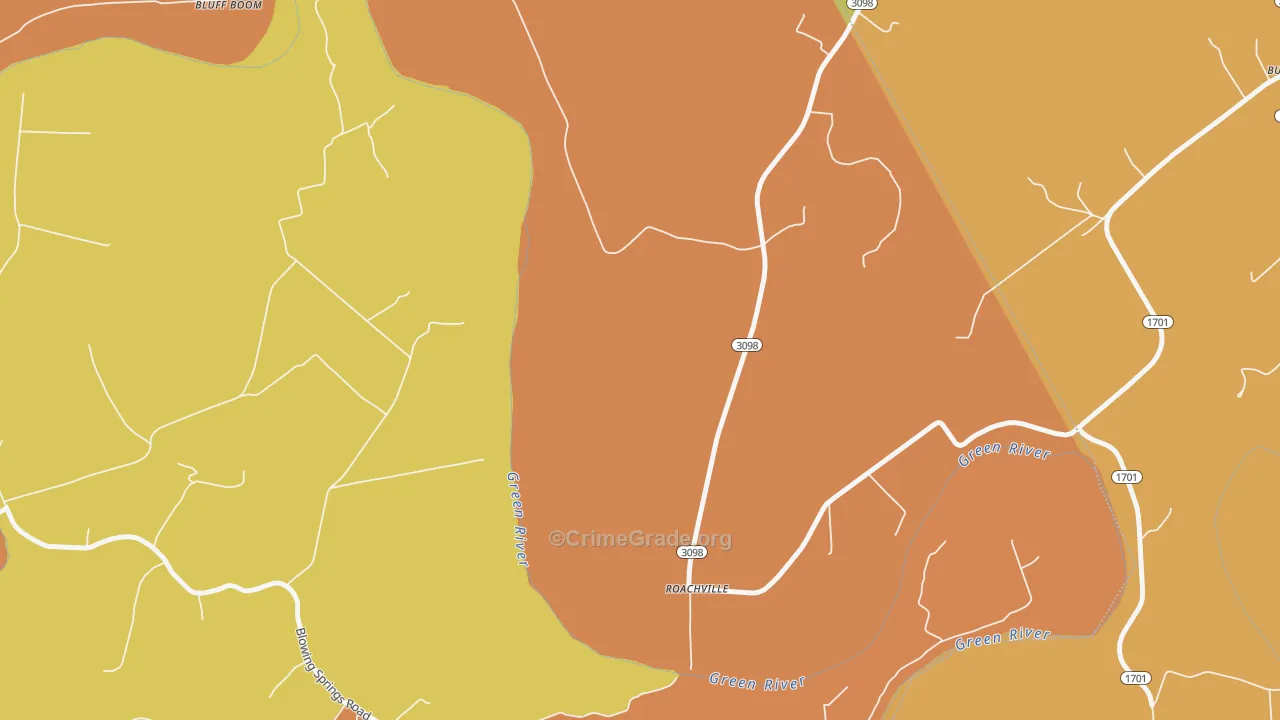 Whitewood, KY Map of Robbery Rates