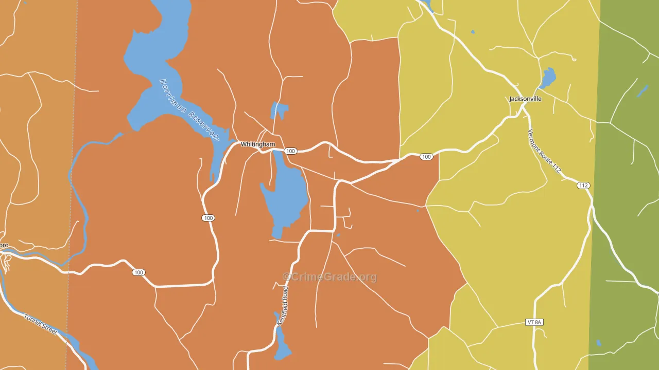 Whitingham, VT Map of Robbery Rates