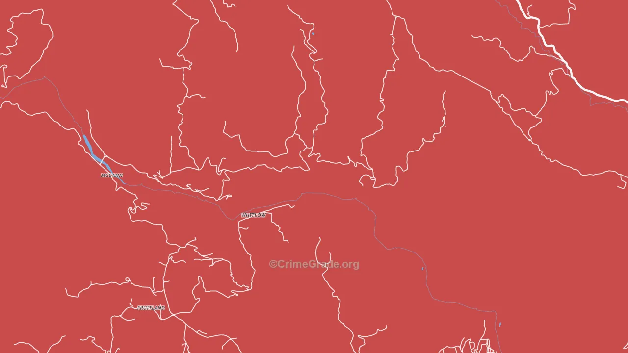 Whitlow, CA Map of Robbery Rates