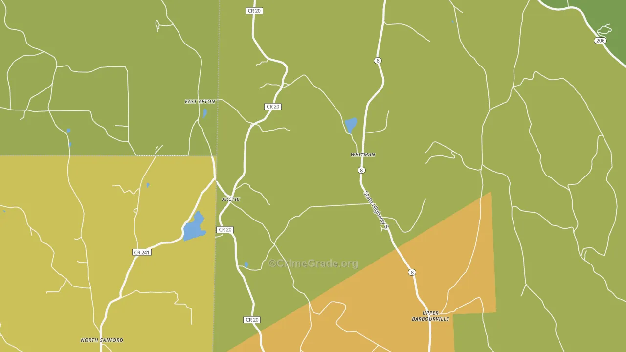 Whitman, NY Map of Robbery Rates