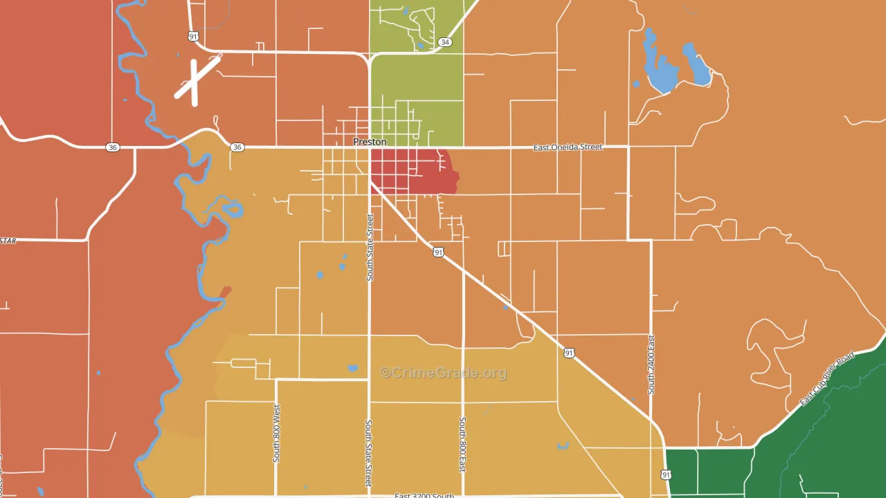 Whitney, ID Map of Robbery Rates