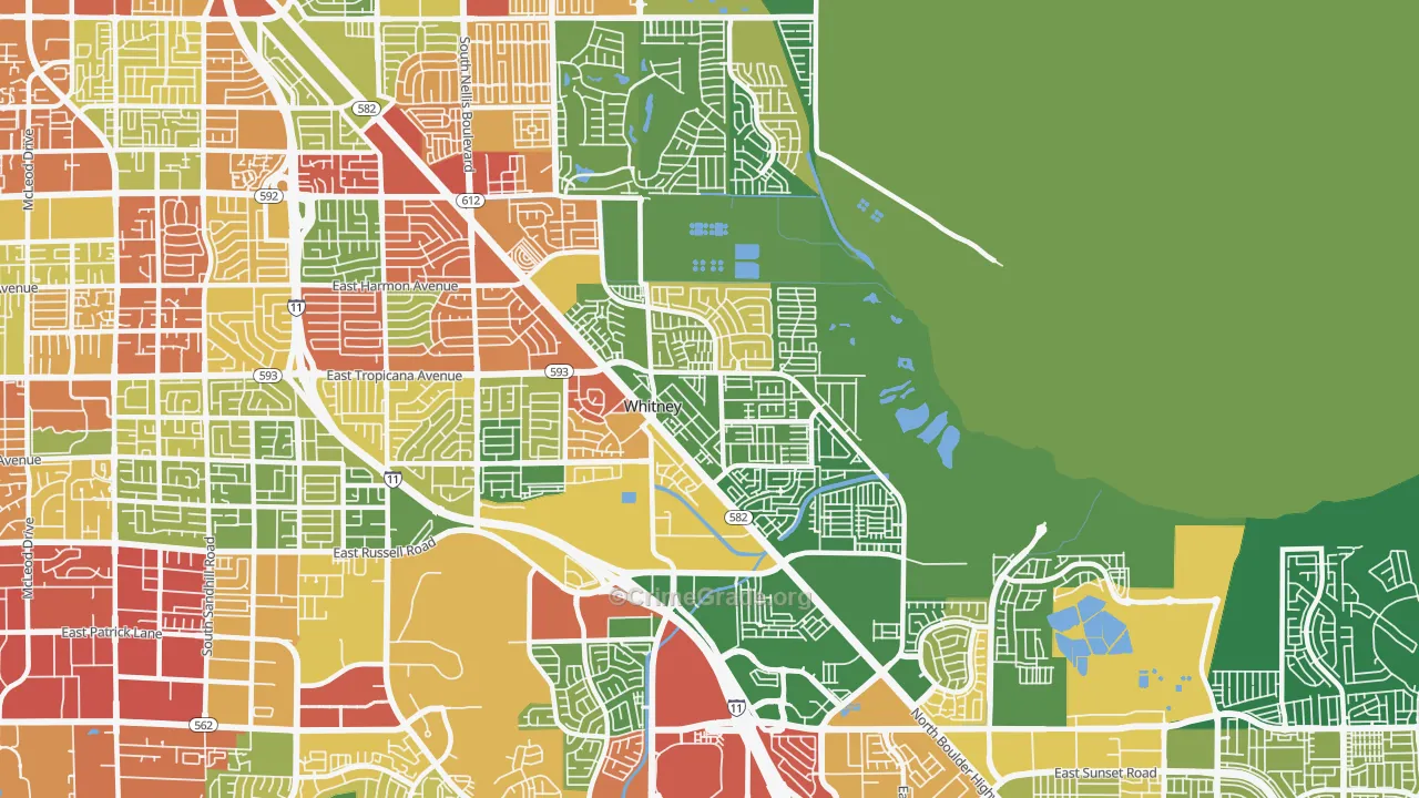 Whitney, NV Map of Robbery Rates