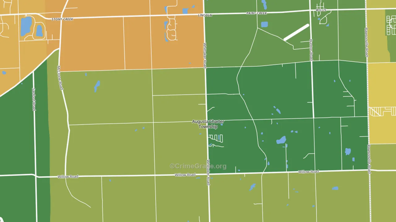 Whittaker, MI Map of Robbery Rates
