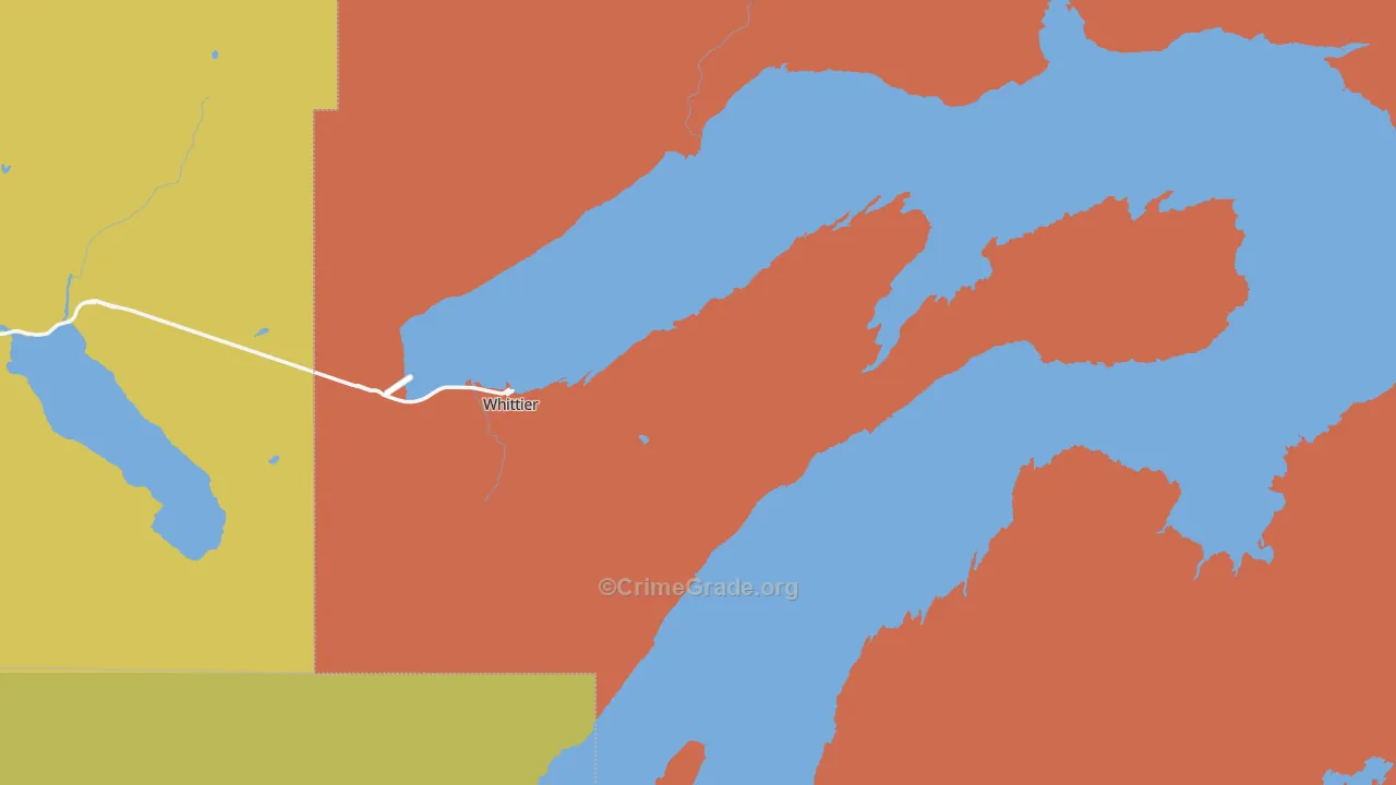 Whittier, AK Map of Robbery Rates