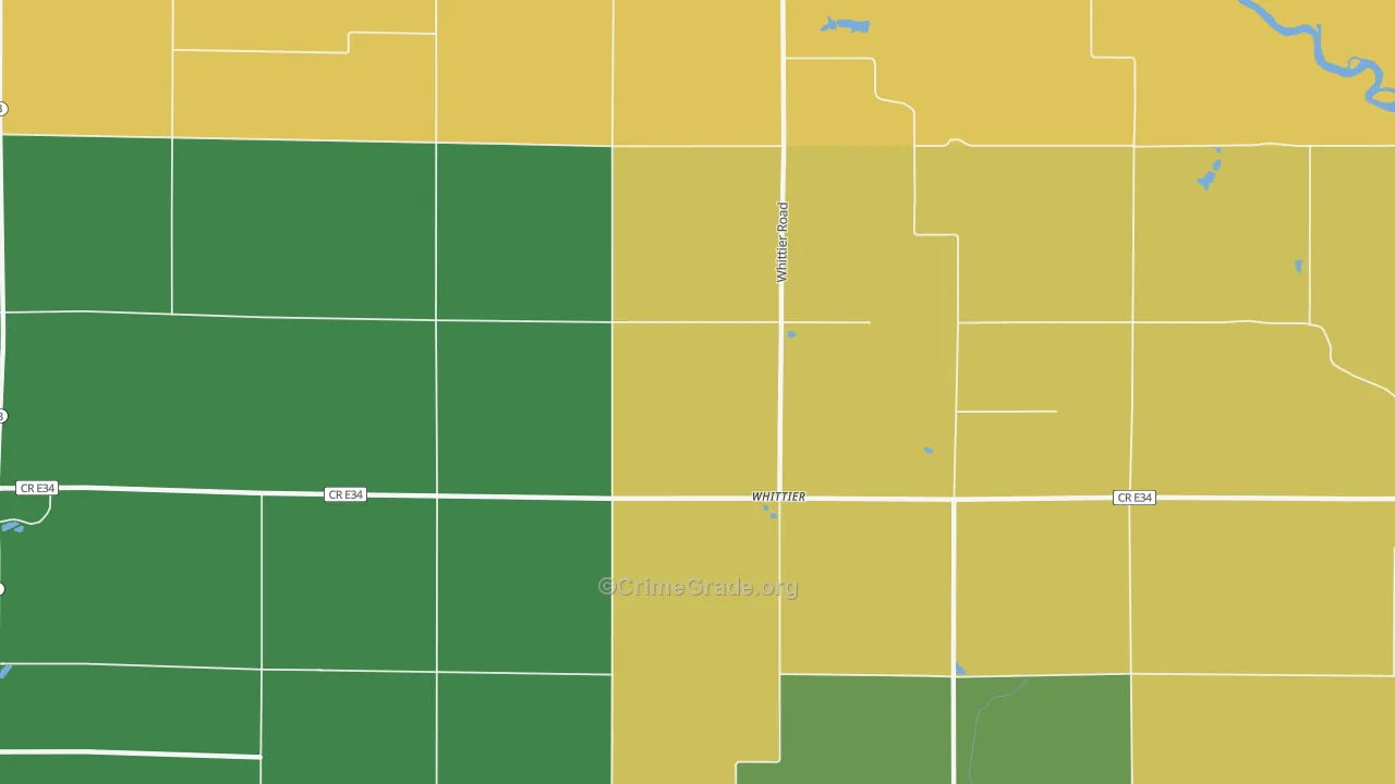 Whittier, IA Map of Robbery Rates