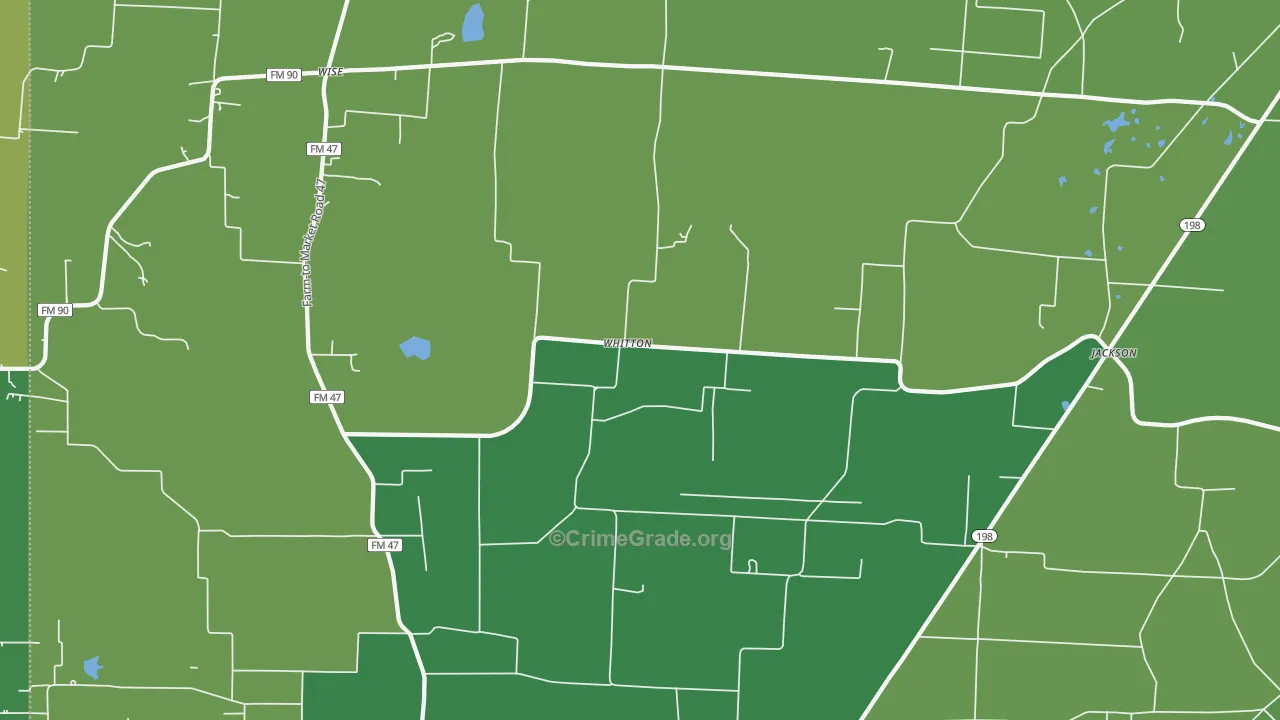 Whitton, TX Map of Robbery Rates