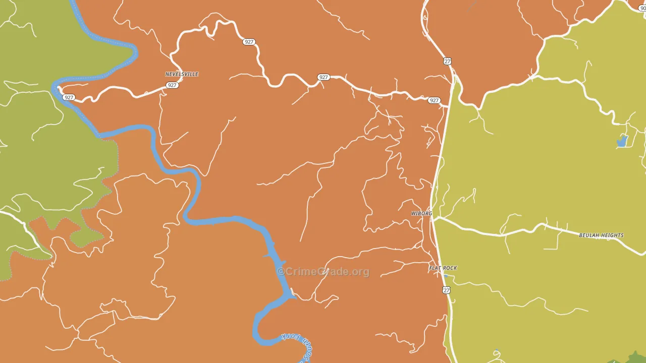 Wiborg, KY Map of Robbery Rates