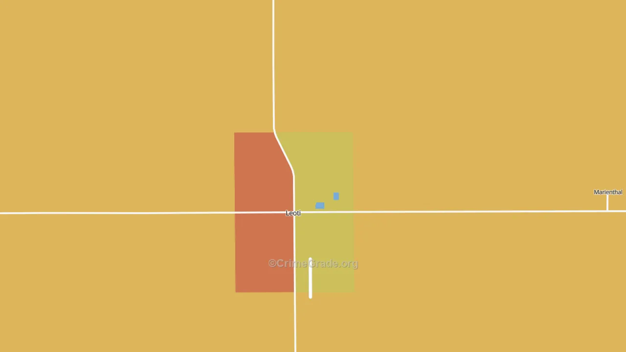 Wichita County, KS Map of Robbery Rates