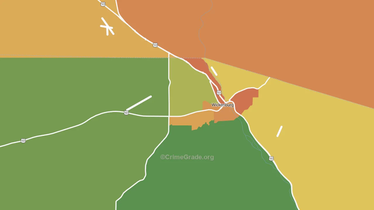 Wickenburg, AZ Map of Robbery Rates