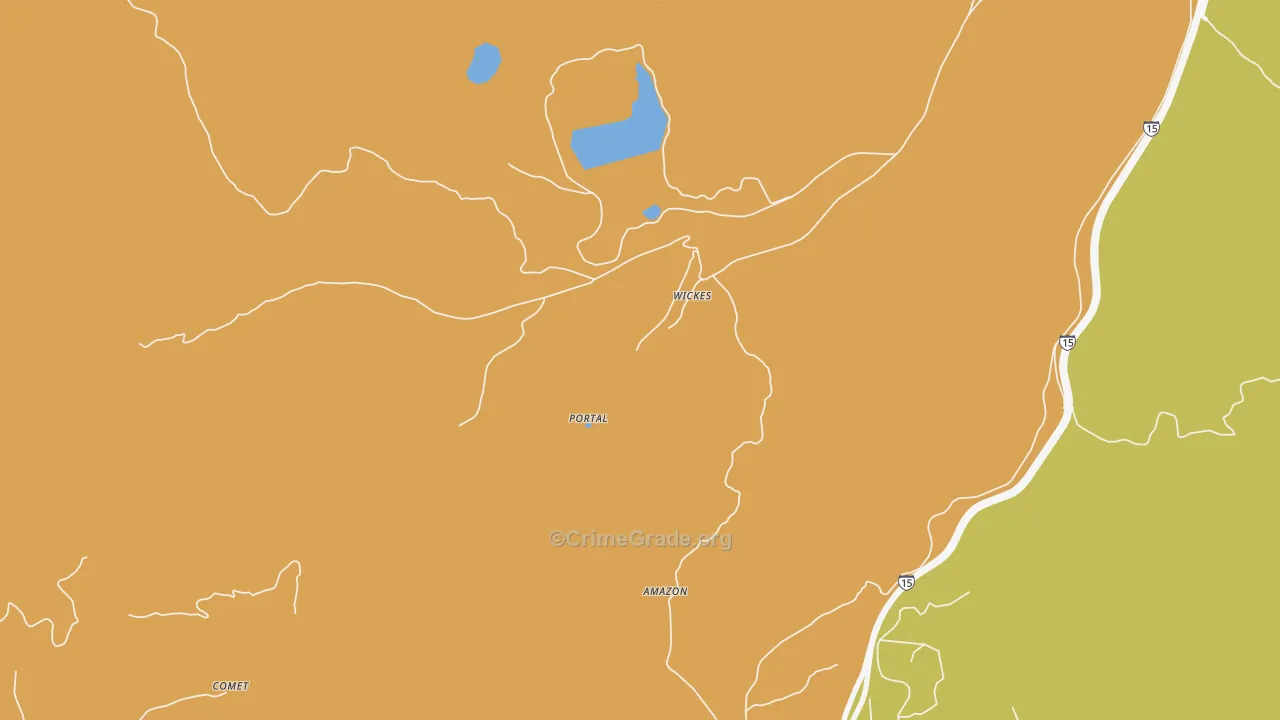 Wickes, MT Map of Robbery Rates