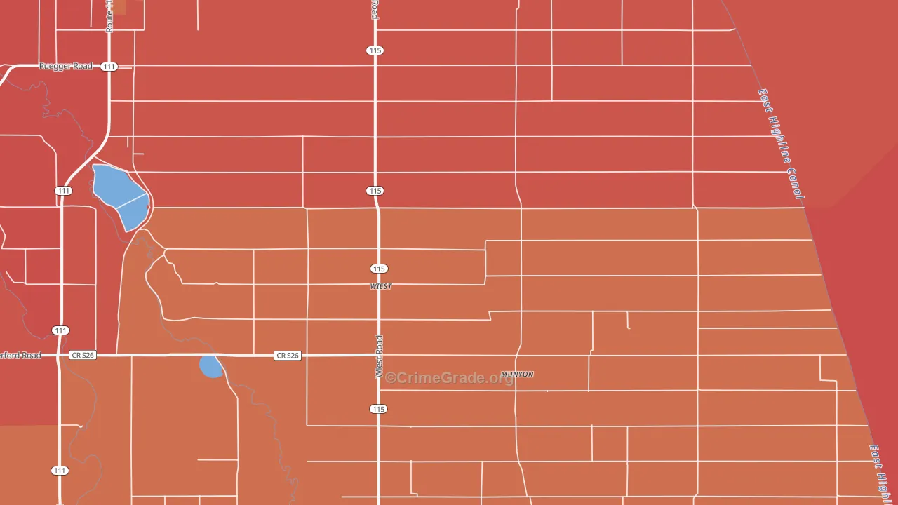 Wiest, CA Map of Robbery Rates