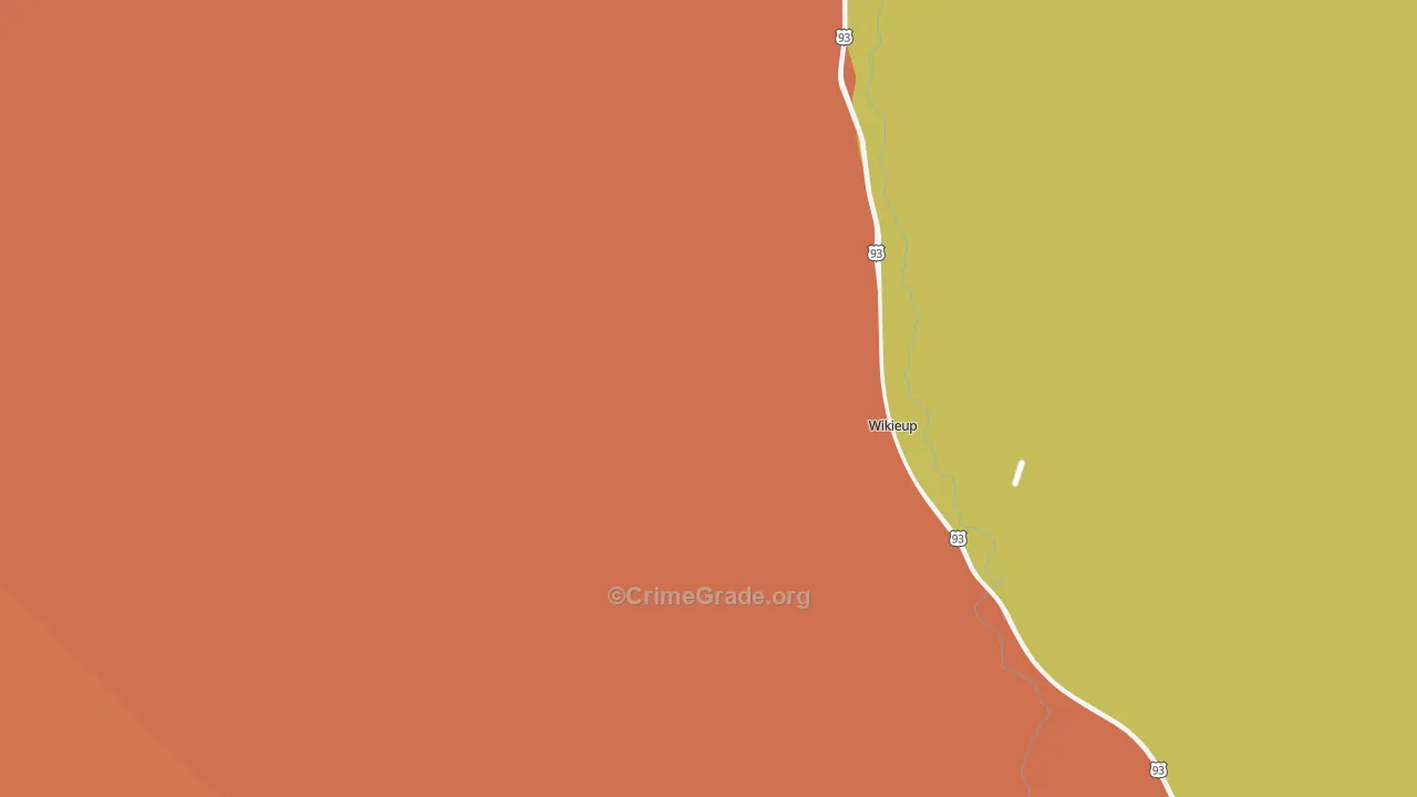Wikieup, AZ Map of Robbery Rates