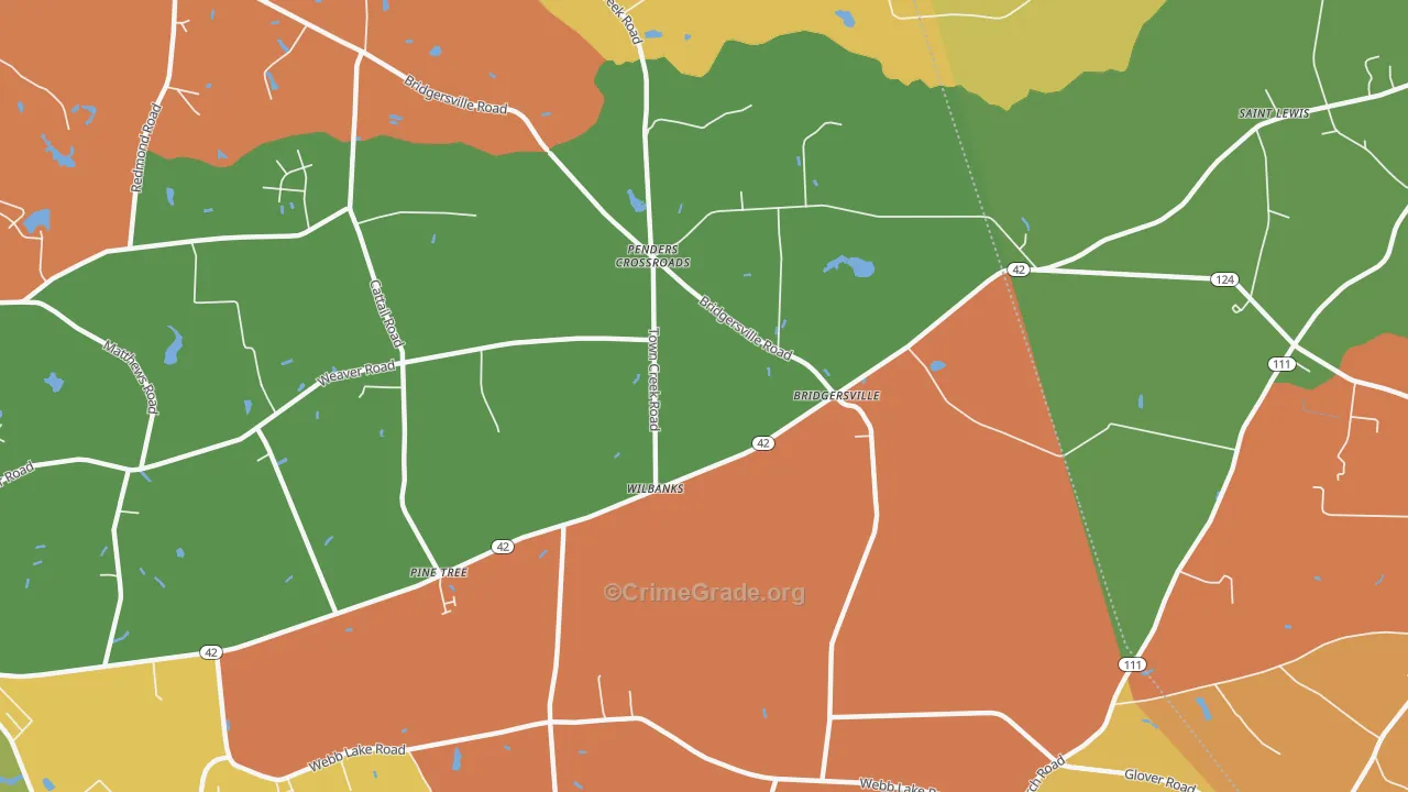 Wilbanks, NC Map of Robbery Rates