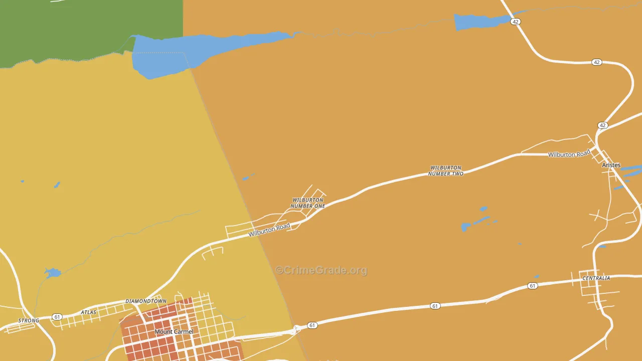 Wilburton, PA Map of Robbery Rates