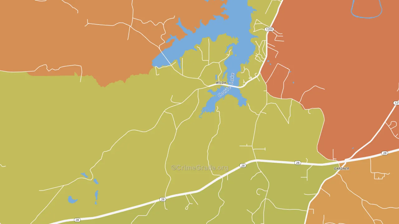 Wilda, LA Map of Robbery Rates
