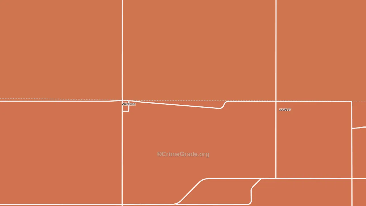 Wildrose, ND Map of Robbery Rates