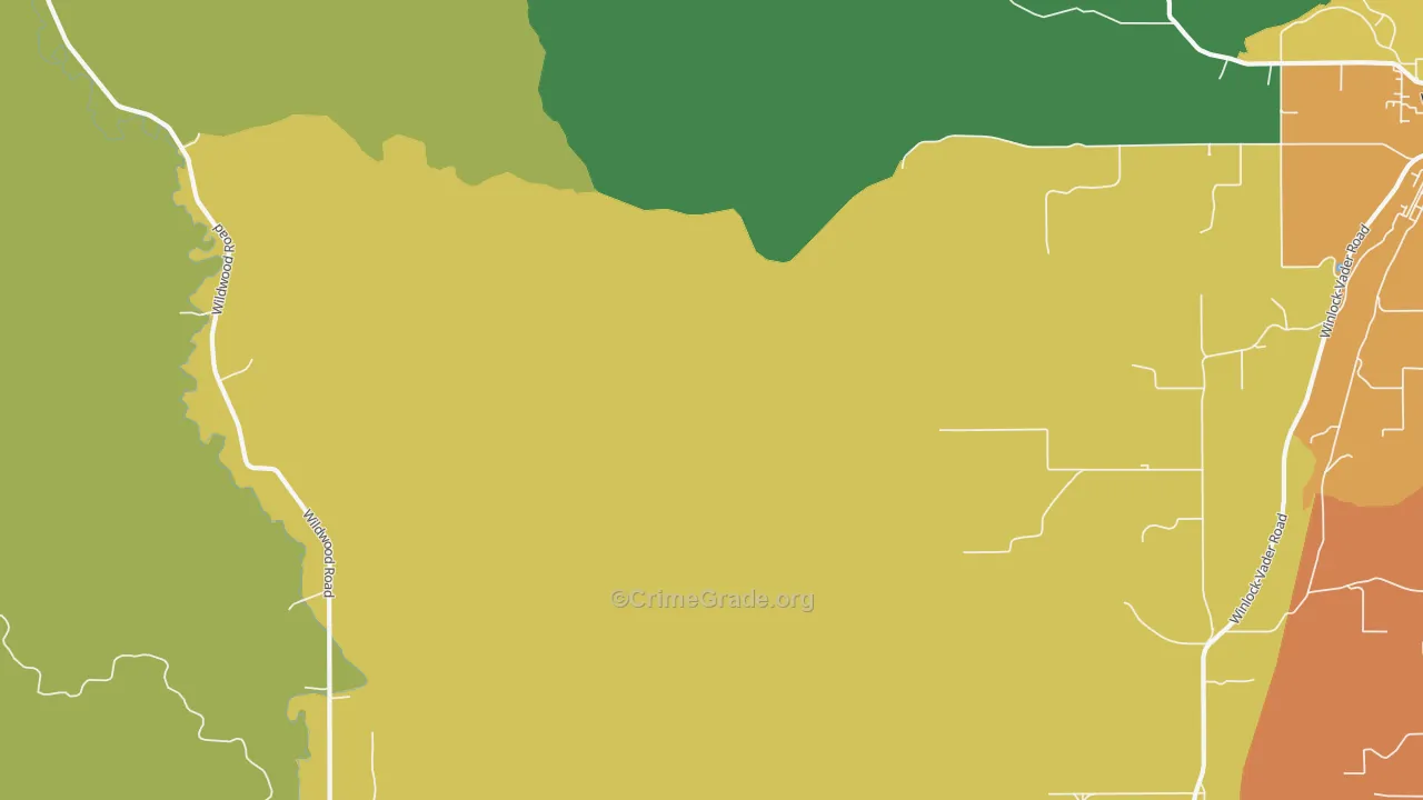 Wildwood, WA Map of Robbery Rates