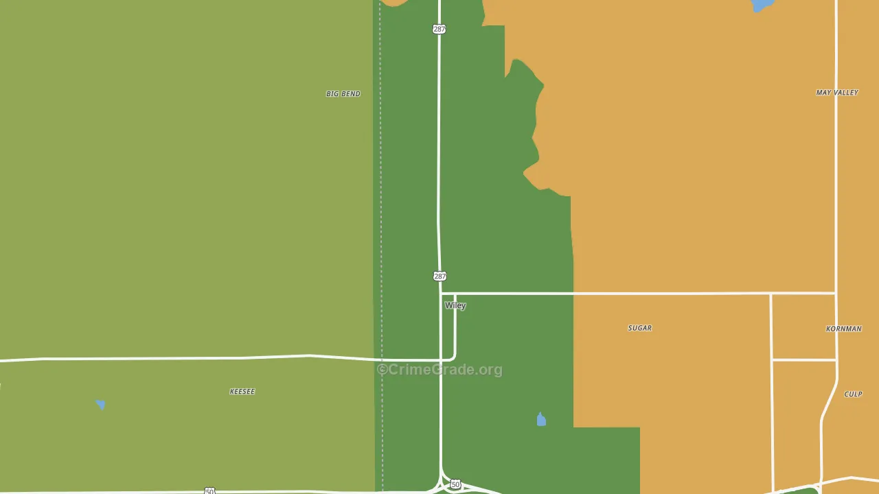 Wiley, CO Map of Robbery Rates