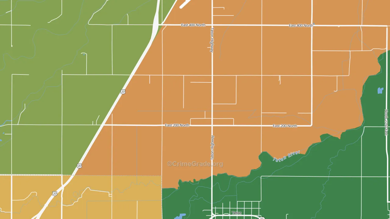 Wilford, ID Map of Robbery Rates