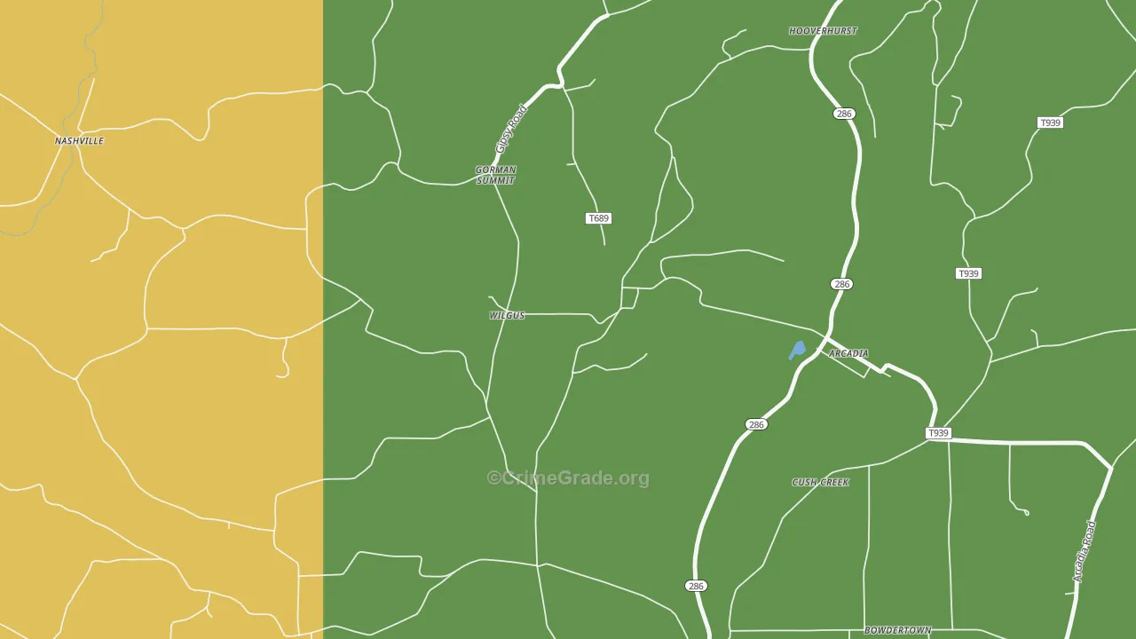 Wilgus, PA Map of Robbery Rates
