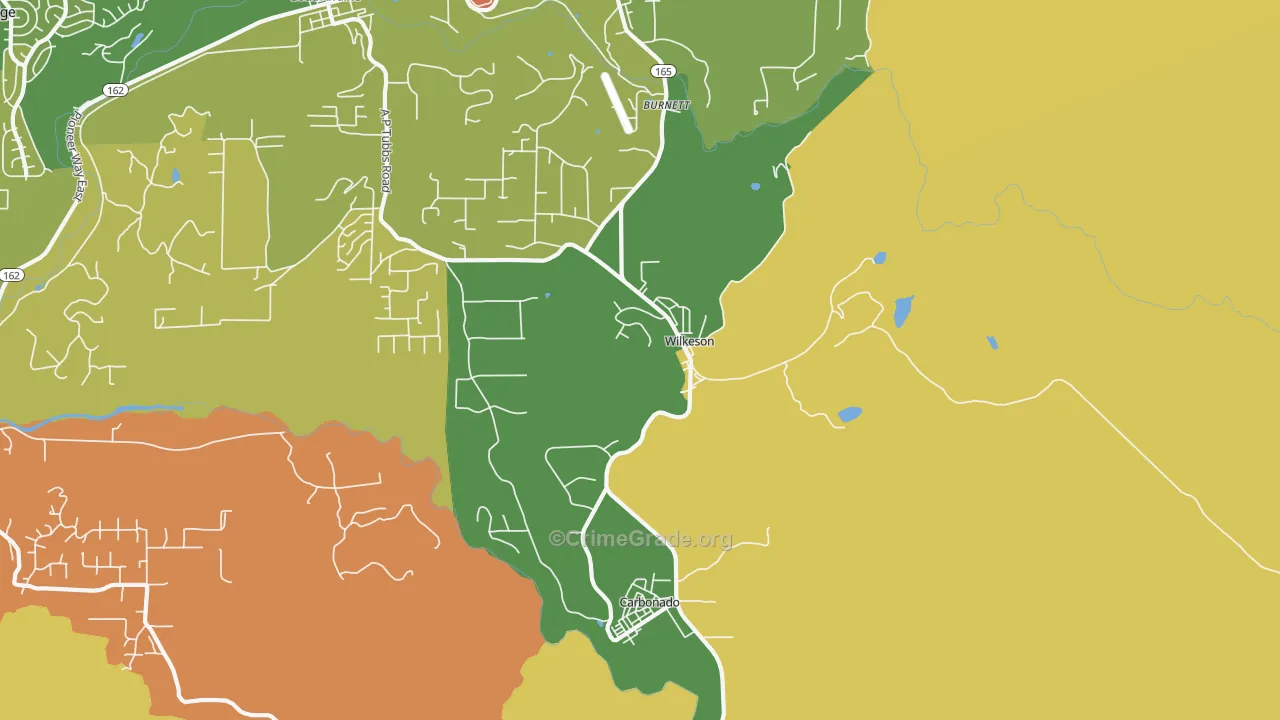 Wilkeson, WA Map of Robbery Rates