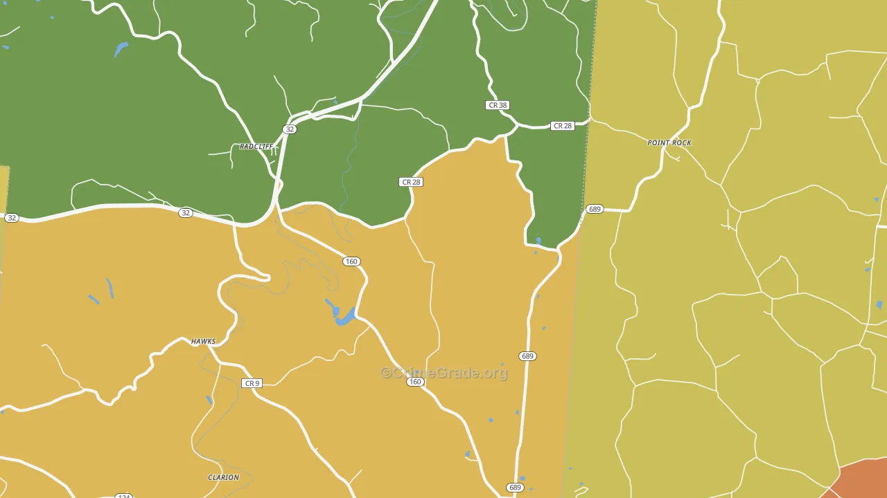 Wilkesville, OH Map of Robbery Rates