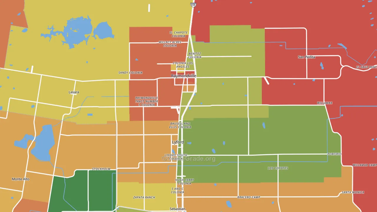 Willacy County, TX Map of Robbery Rates