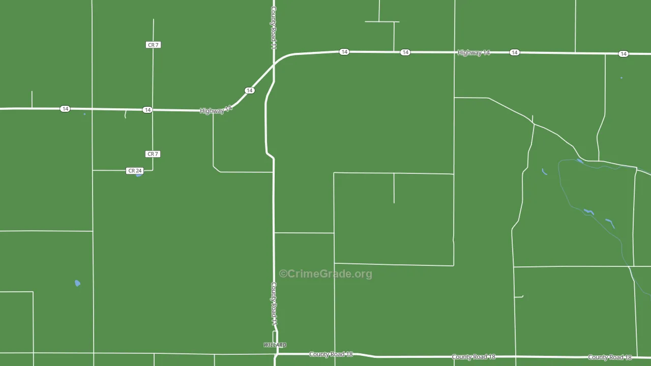 Willard, CO Map of Robbery Rates