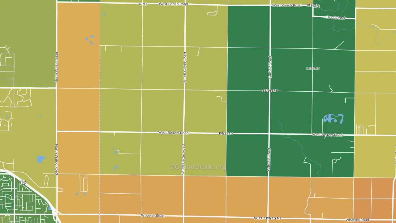 Willard, MI Map of Robbery Rates