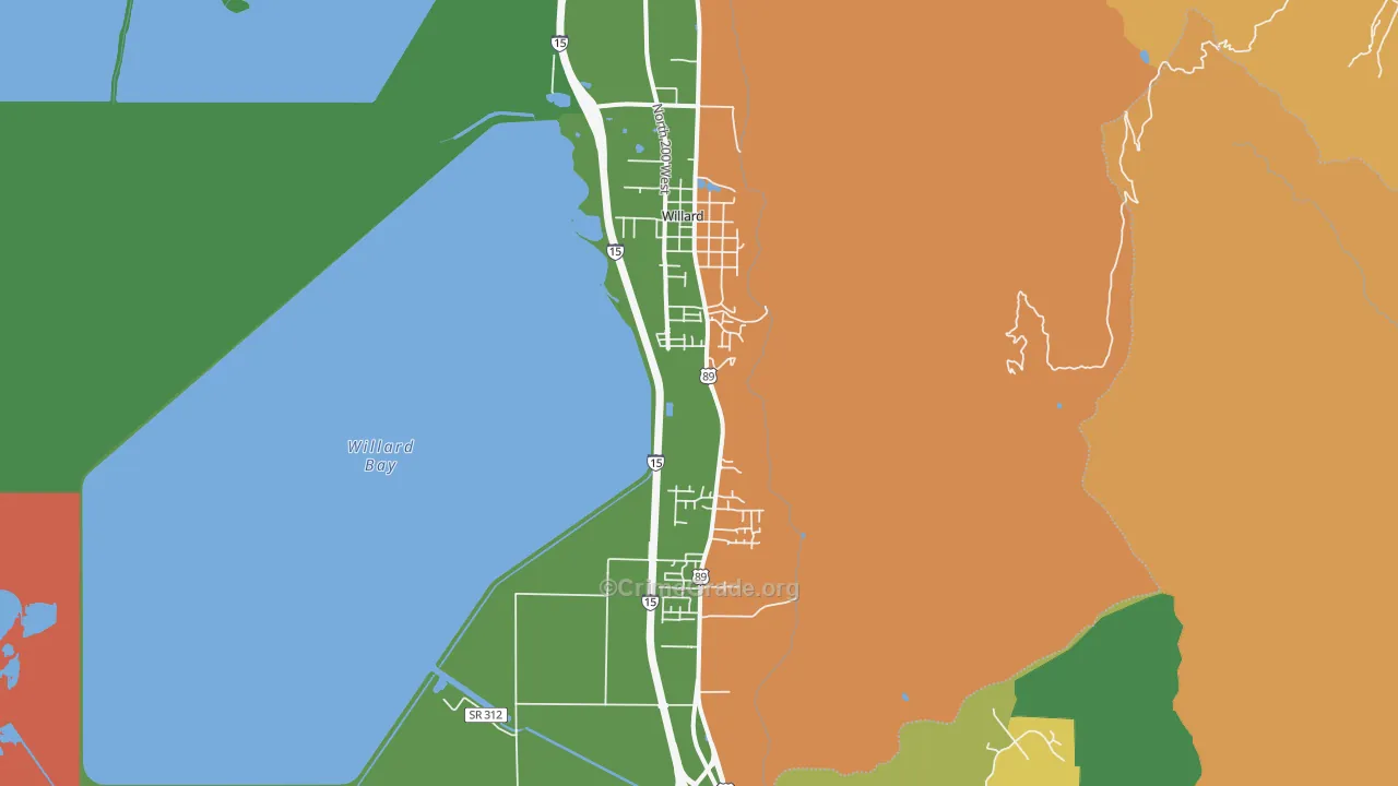 Willard, UT Map of Robbery Rates