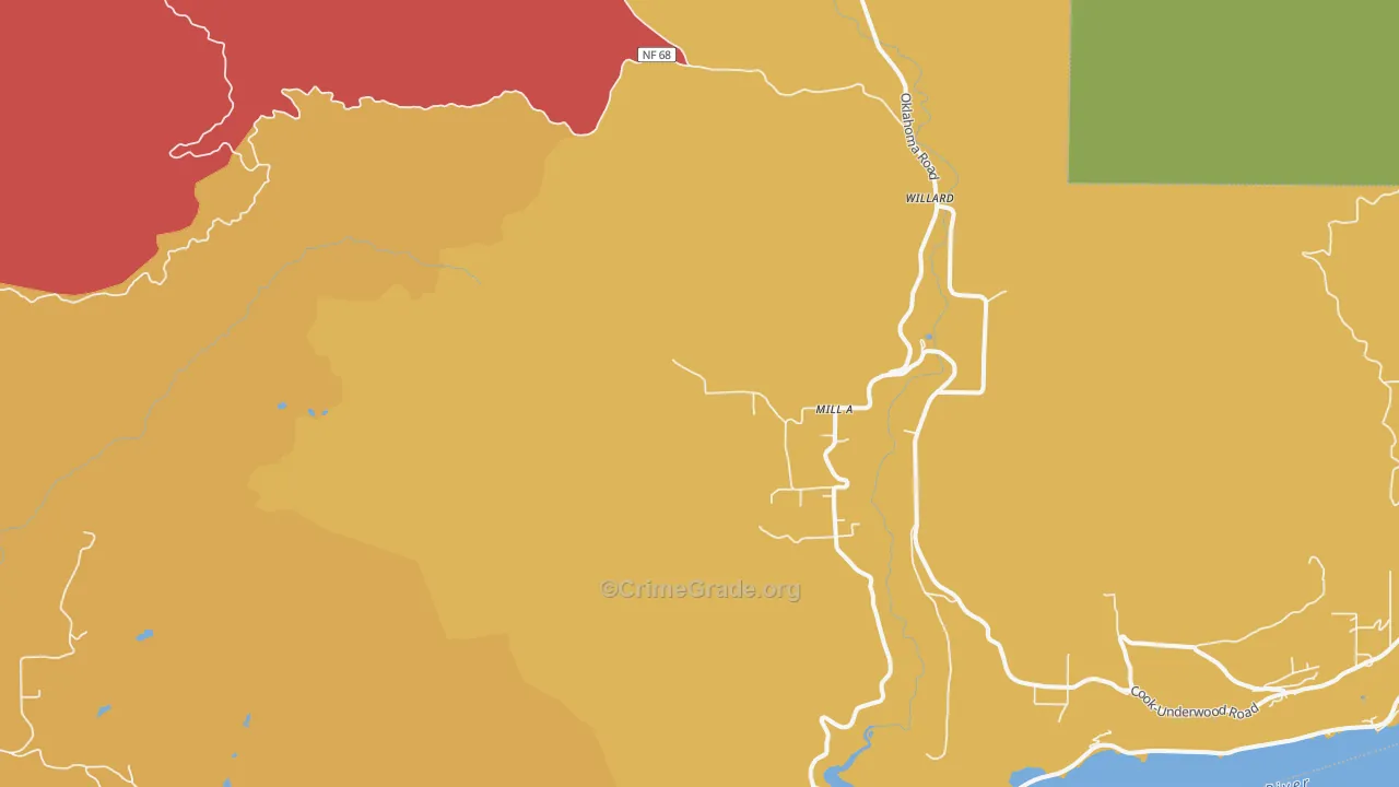 Willard, WA Map of Robbery Rates