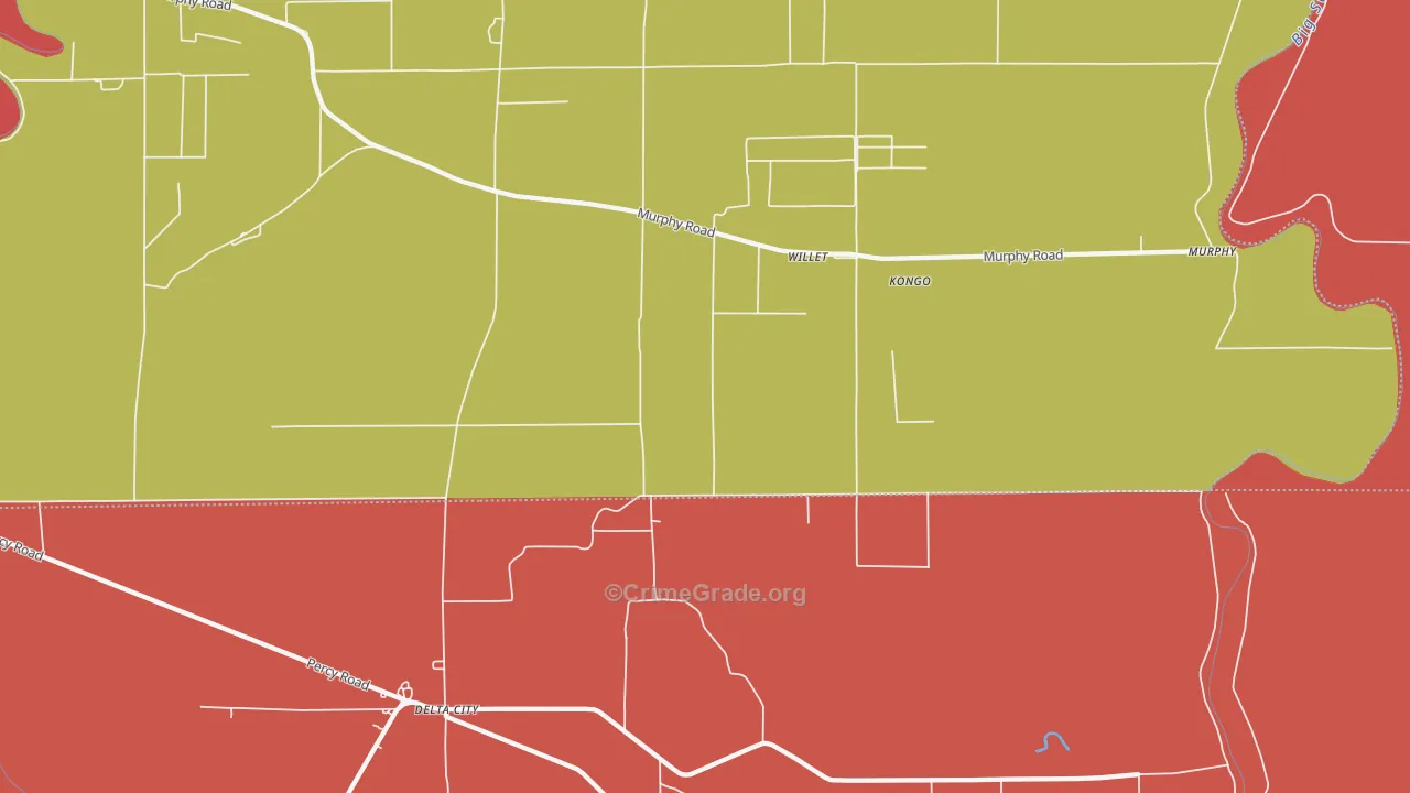 Willet, MS Map of Robbery Rates