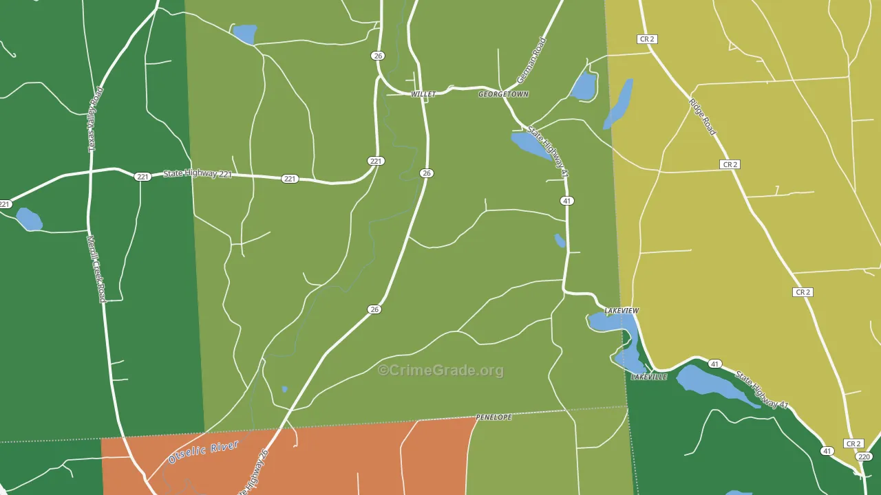 Willet, NY Map of Robbery Rates