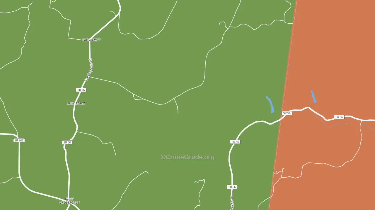 Willette, TN Map of Robbery Rates