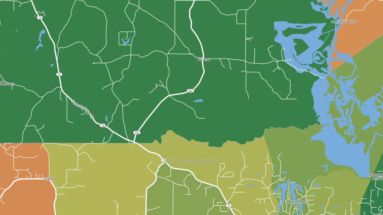 Willhite, LA Map of Robbery Rates