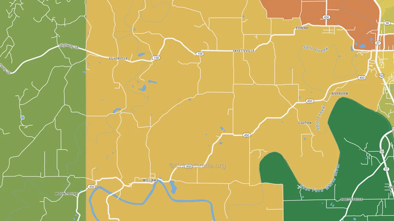 Williams, IN Map of Robbery Rates