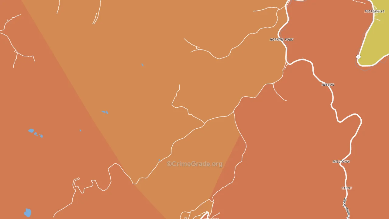 Williams Mountain, WV Map of Robbery Rates