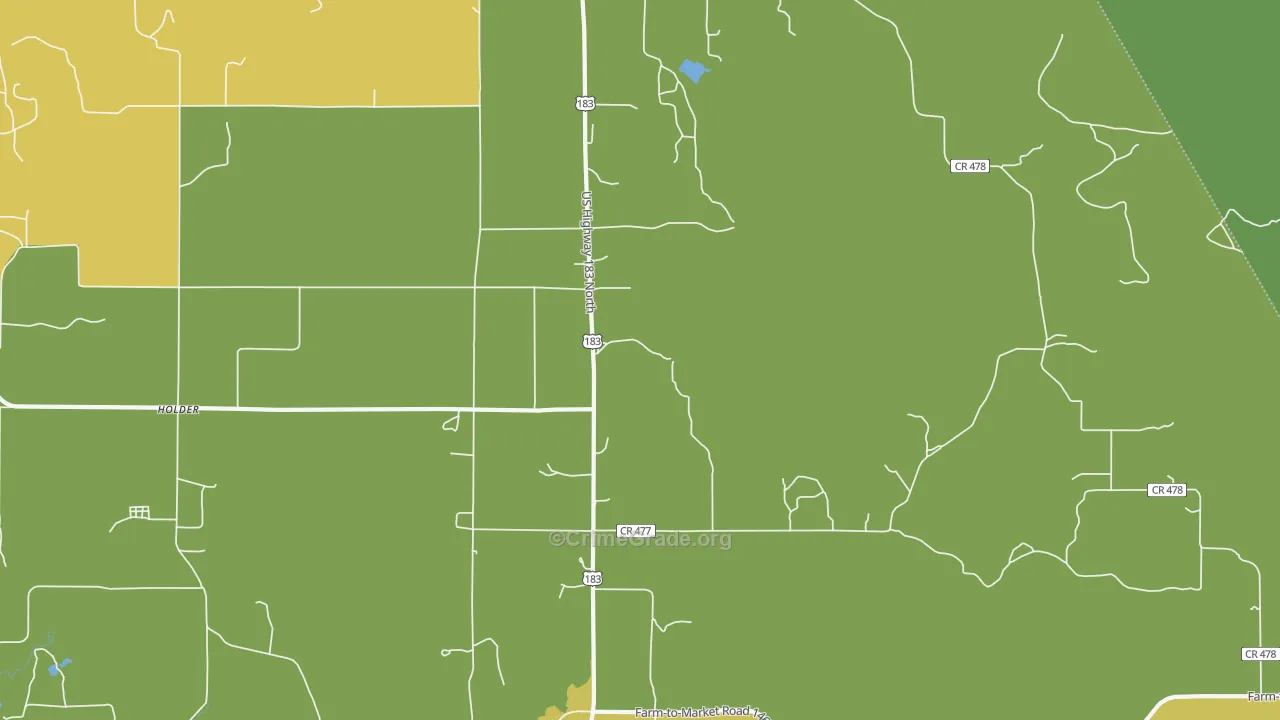 Williams, TX Map of Robbery Rates