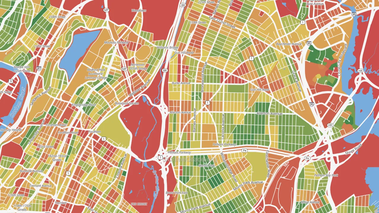 Williamsbridge, Bronx, NY Map of Robbery Rates