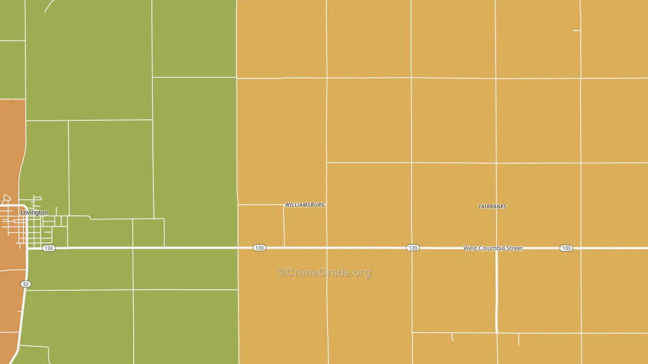 Williamsburg, IL Map of Robbery Rates