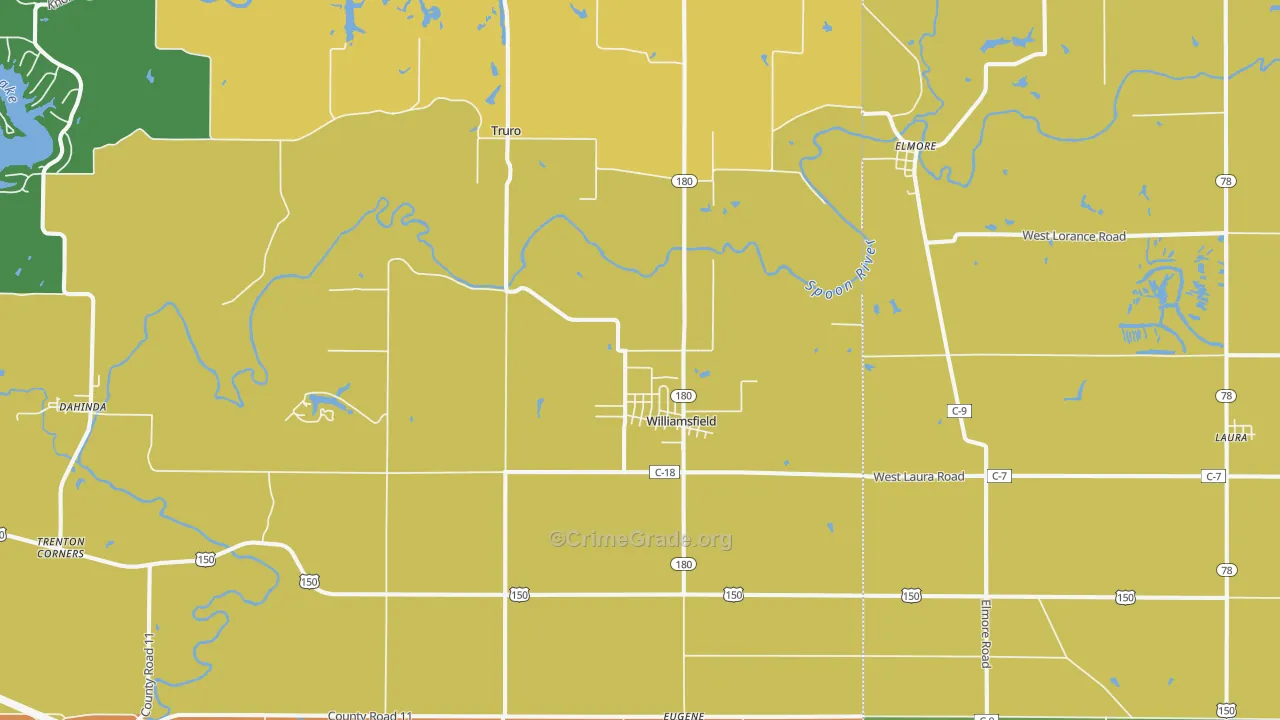 Williamsfield, IL Map of Robbery Rates