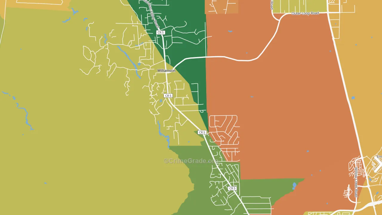 Williamson, AZ Map of Robbery Rates